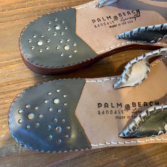 Palm Beach Sandals Silver/ Grey Made in USA Women's 7.5- New - Picture 3 of 5